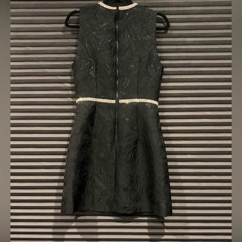 Alice + Olivia Black Mini Dress with Rhinestone Waist - Picture 2 of 11